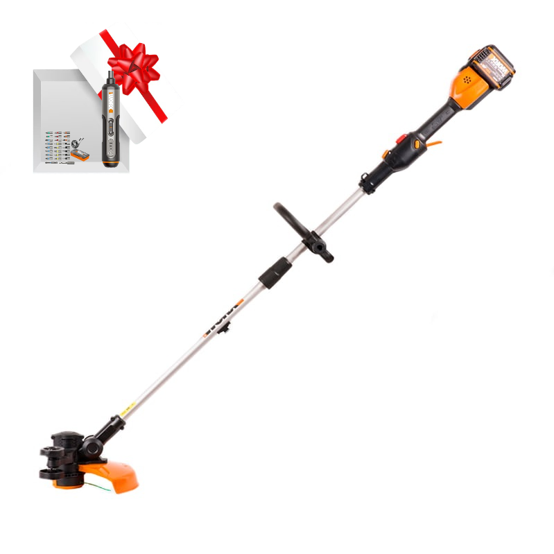 Триммер WORX WG185E 40V 38см бесщеточный аккумуляторный, с 2х4 А*ч АКБ и двойной 2А ЗУ